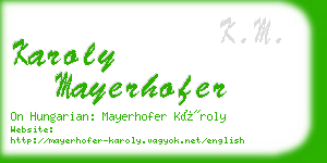 karoly mayerhofer business card